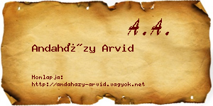 Andaházy Arvid névjegykártya